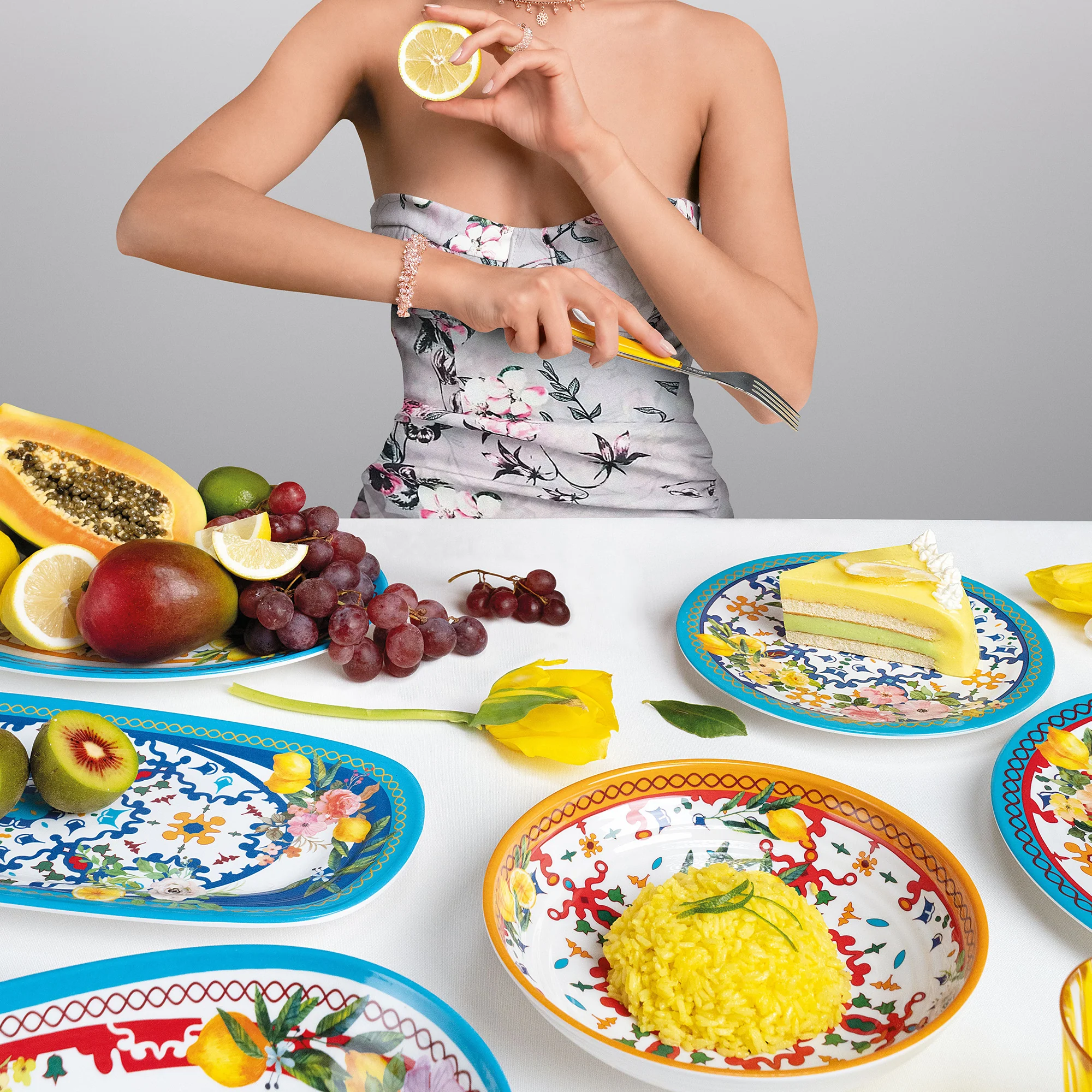 SOUP PLATE ''FLOWER&LEMON'' - Image 3